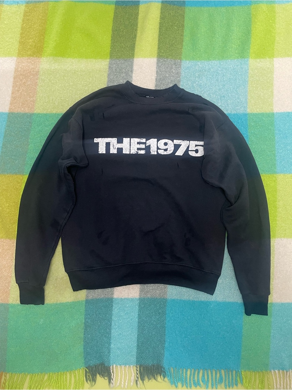 The 1975 distressed crewneck sweatshirt